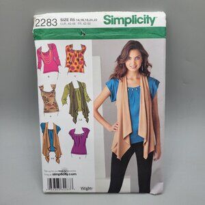 Simplicity 2283 Misses Knit Tops Vest Sewing Pattern Size R5 14-22 UNCUT